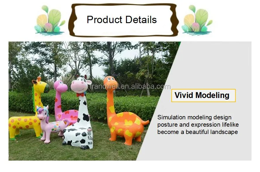 Outdoor Cartoon Animal Dinosaur Fiberglass Bench Seat Chair Sculpture for Amusement Park Decoration