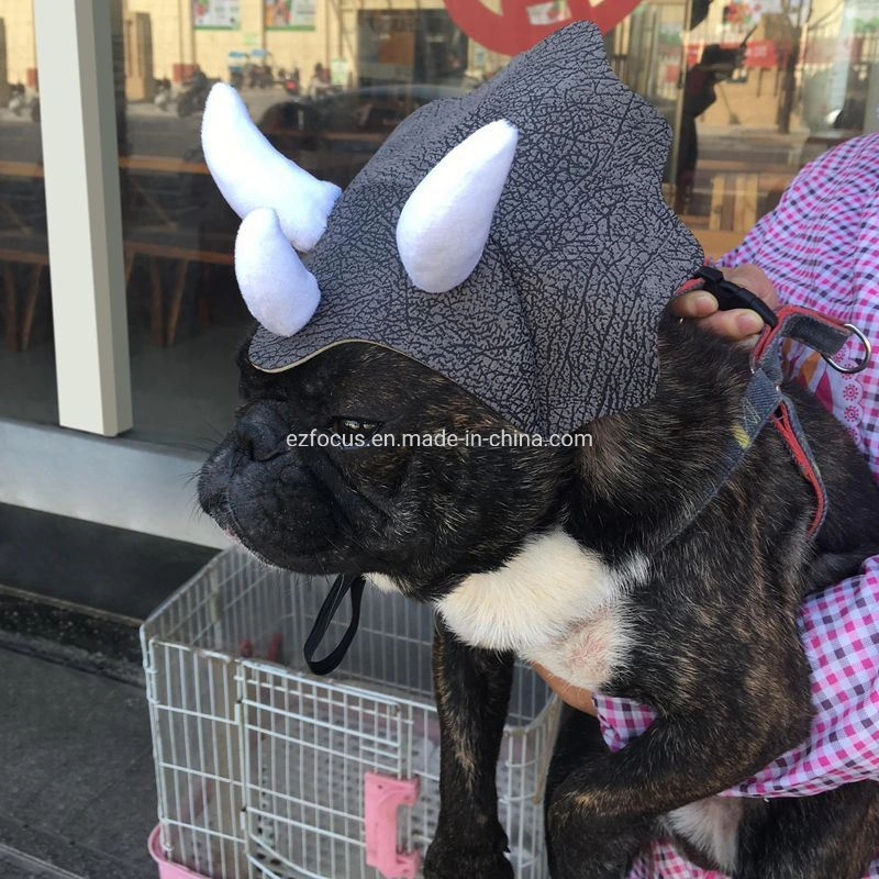 Pet Dog Hat Triceratops Dinosaur Headwear Party Costume Adjustable Headgear for Outdoor Halloween Costume Party Wbb12622