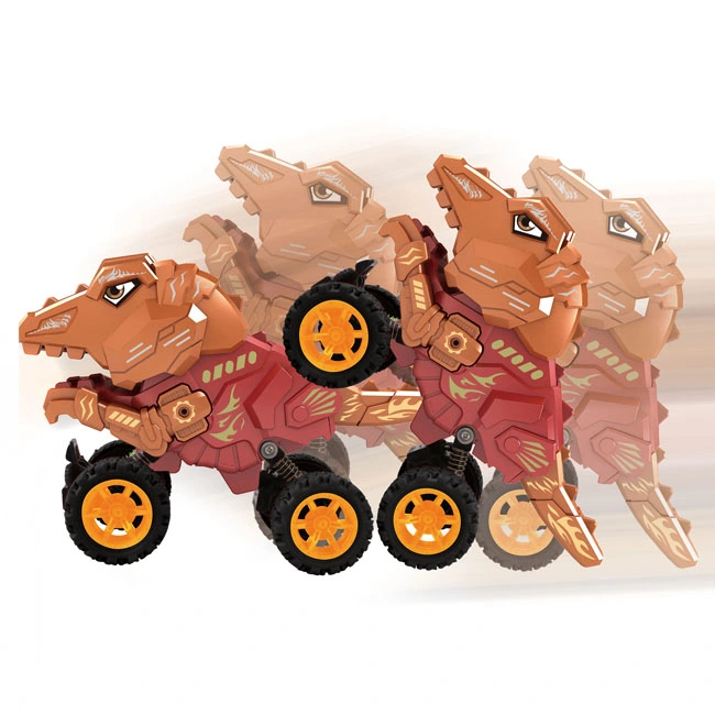 OEM/ODM Swing Stunt Car Big Wheel Double Inertia Dinosaur Car Toys Tyrannosaurus Triceratops Toy Car Pull Back Funny Pull Back Dinosaur Car