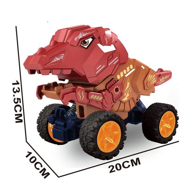 OEM/ODM Swing Stunt Car Big Wheel Double Inertia Dinosaur Car Toys Tyrannosaurus Triceratops Toy Car Pull Back Funny Pull Back Dinosaur Car