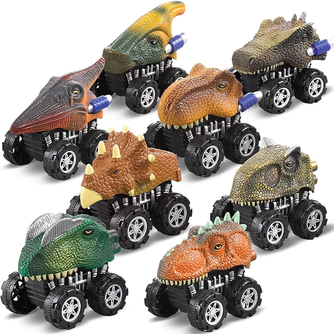 Dinosaur Pull Back Car Toys 8 Styles Mixed Dino World Including Triceratops Tyrannosaurus Funny Dino Car Kids Dinosaur Toys