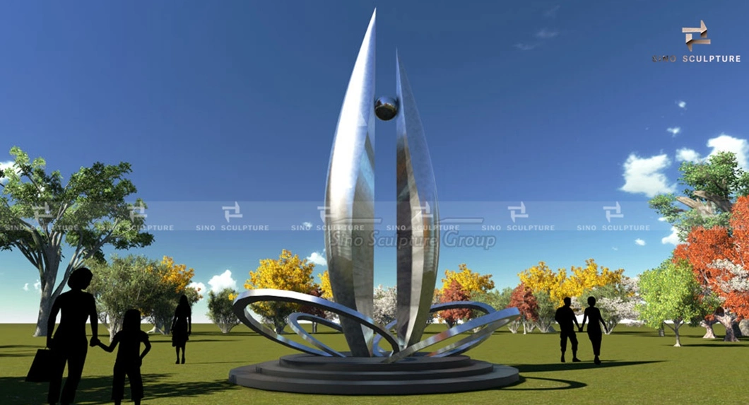 Garden Decoration Stainless Steel Curved Sculpture with Matte