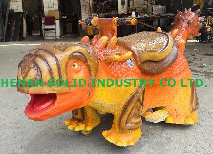 Outdoor Playground Coin Operated Electric Walking Rideable Dinosaur