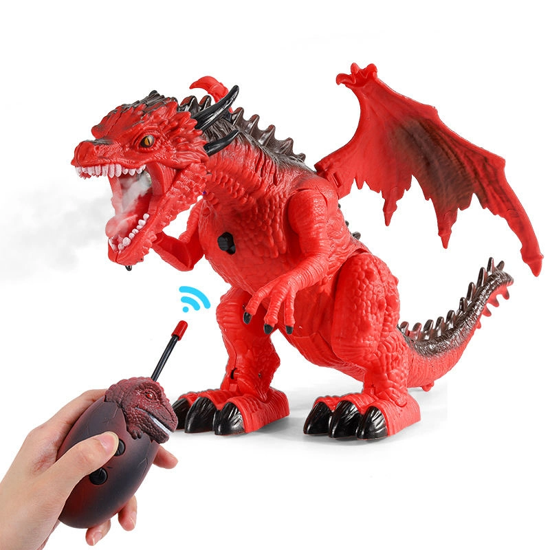 Spray Walking Jurassic Velociraptor Light Flying Dragon Children RC Toy Animal Plastic Remote Control Toy Dinosaur