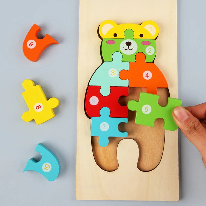 Animal Kids Wooden Dinosaur 3D Wooden Jigsaw Puzzle