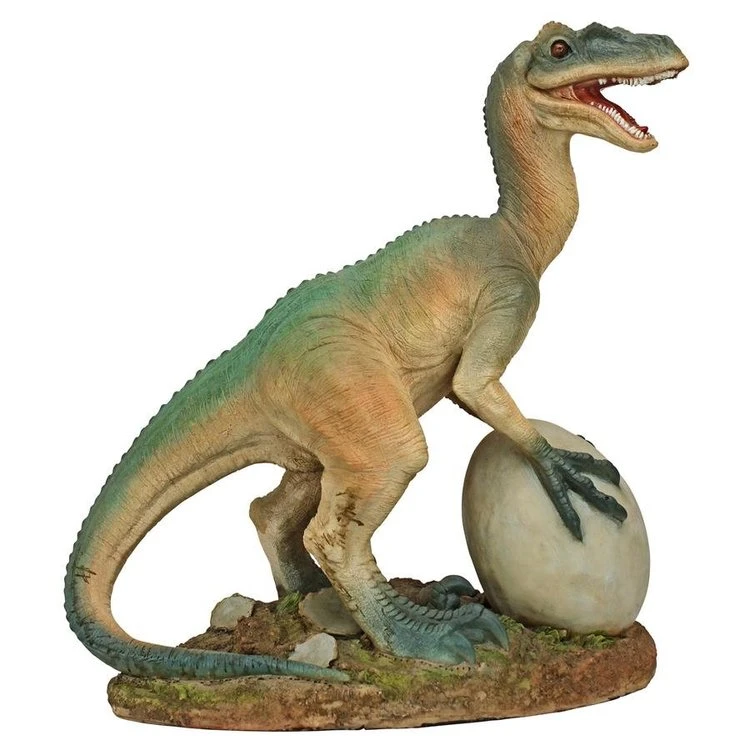 Hot Sales Craft Modern Statue Polyresin Animal Statue House Decoration The Raptor Dinosaur with Egg Statue