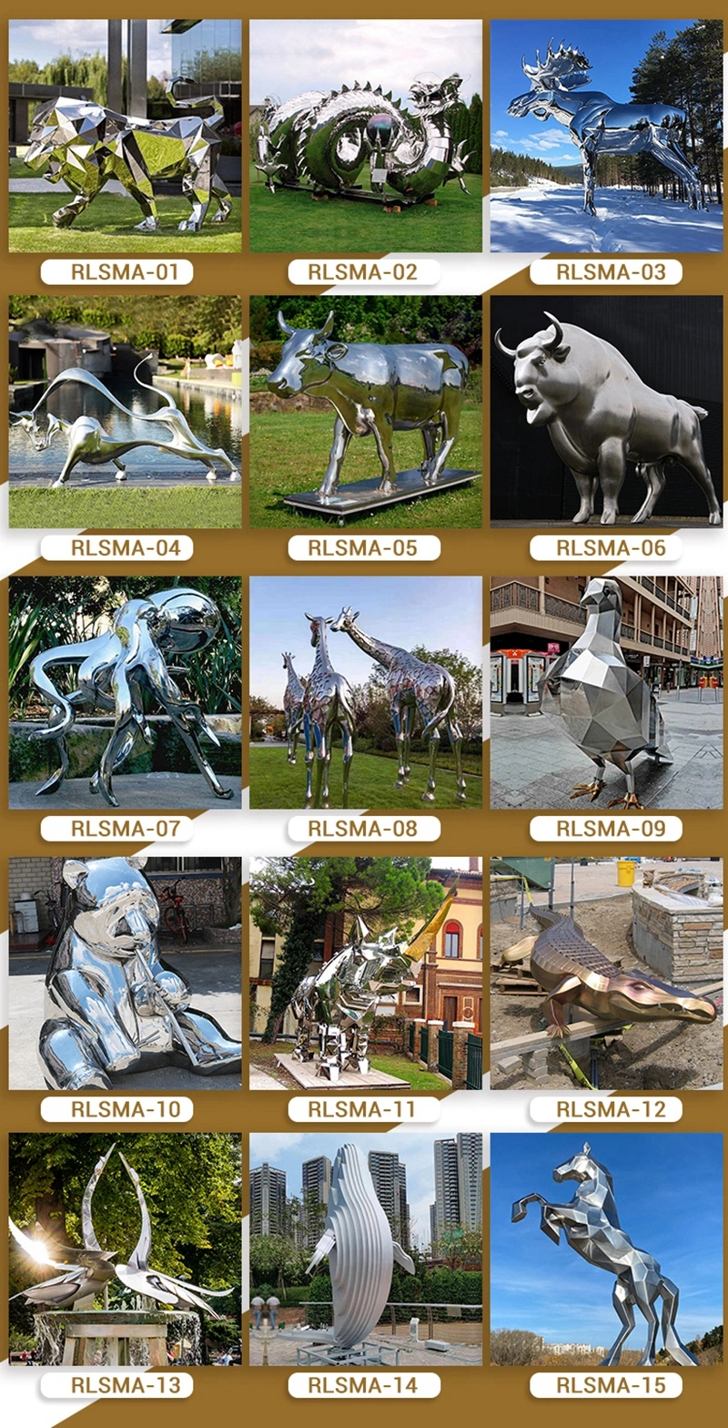 Decorative Abstract Stainless Steel Dinosaur Animal Sculpture