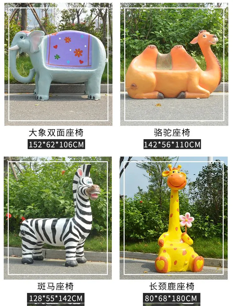 China Fiberglass Animal Bench Outdoor Statues Sculpture Manufacturers