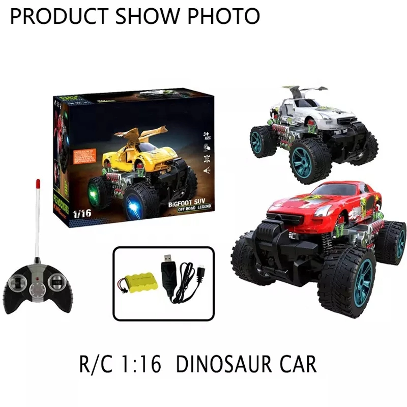 Tombotoys Wholesale 1: 16 Scale 2.4G Remote Control Car Dinosaur off-Road Hit Open Car Door 4WD Big Wheels RC Hobby RC Model Toy Car RC Car Remote Control Car