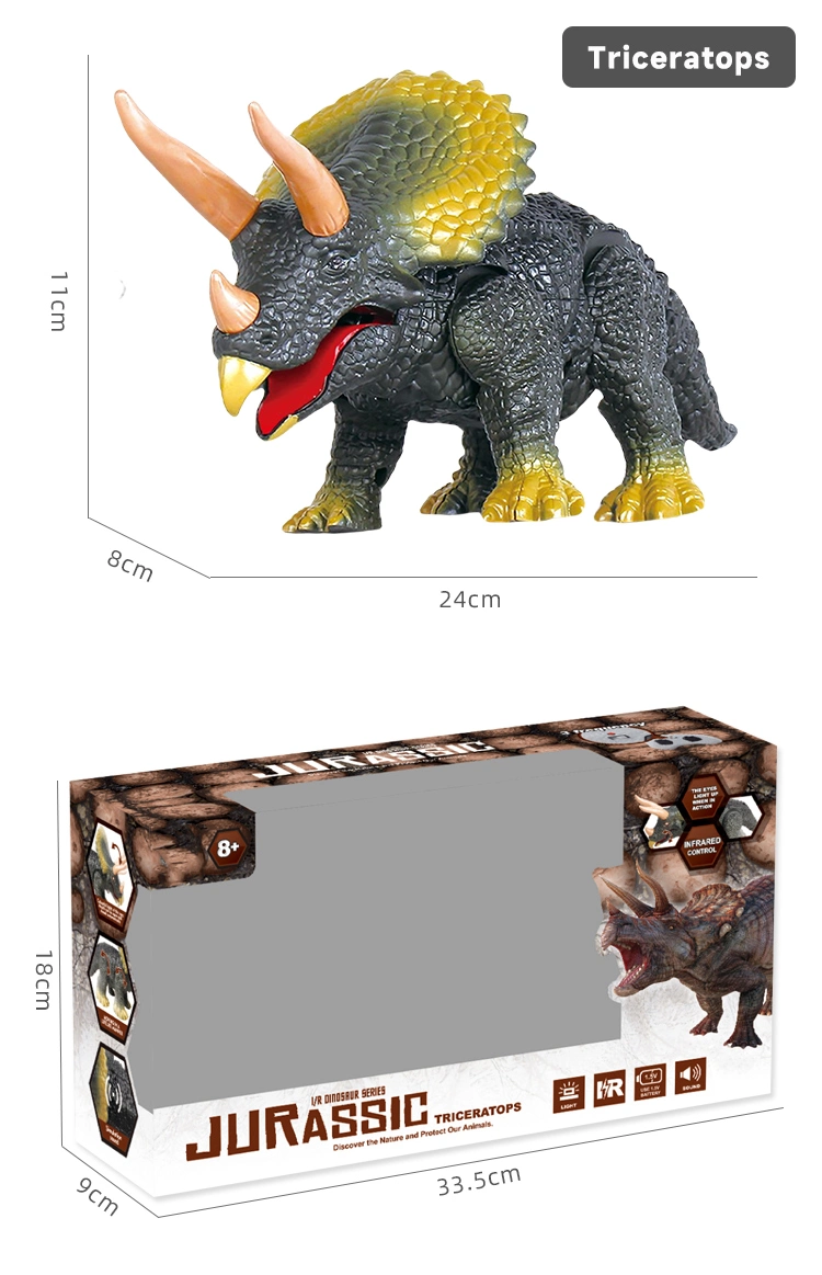 Kids Walking Ankylosaurus Triceratops Tanystropheus Robot Toy Lie Like Animal Model Plastic Infrared Remote Control RC Dinosaur