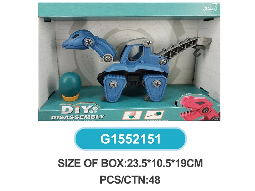 DIY Free Wheel Tyrannosaurus Engineering Truck + Triceratops Sanitation Truck + Pterosaur Electric Drill Dinosaur Toy