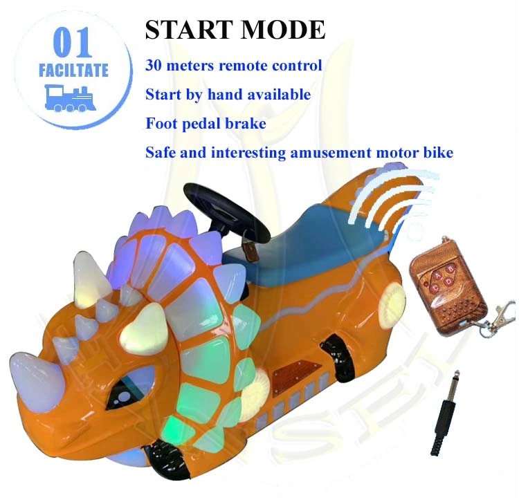 Hansel Shopping Mall Moving Dinosaur Motor Bike Coin Operated Kiddie Ride