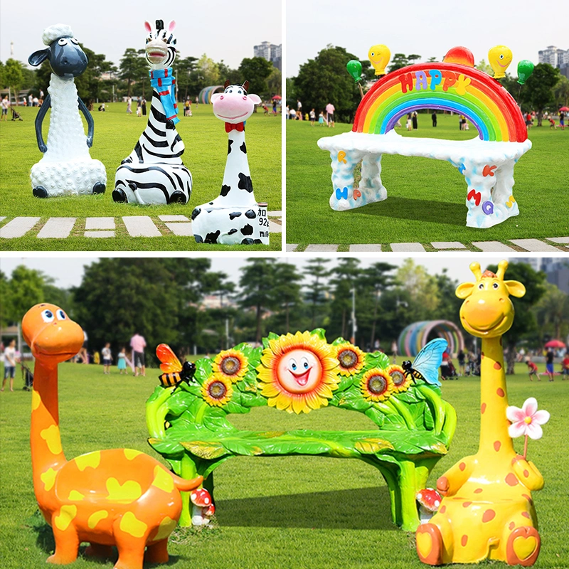 China Fiberglass Animal Bench Outdoor Statues Sculpture Manufacturers