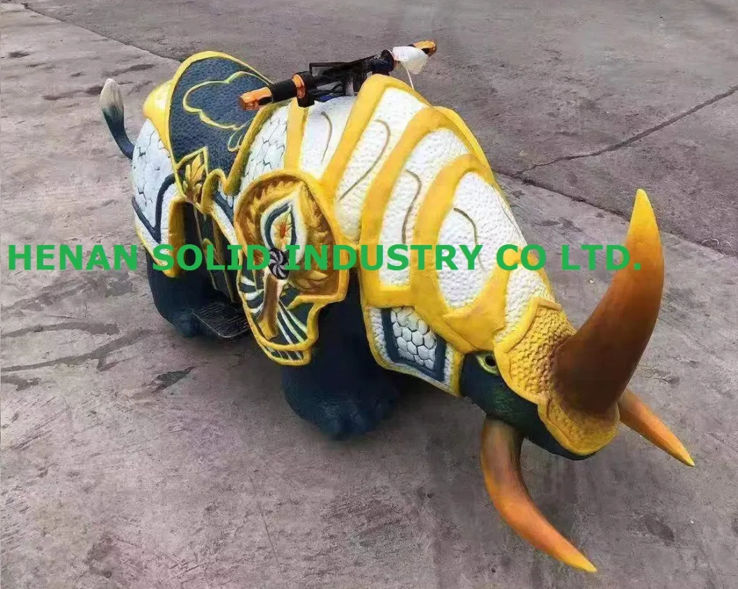 Outdoor Playground Coin Operated Electric Walking Rideable Dinosaur