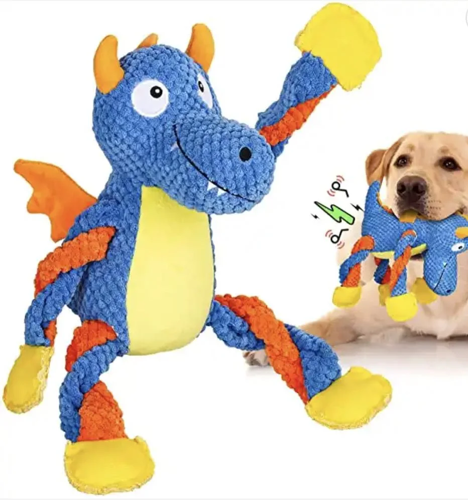 New Dinosaur-Shaped Velvet Pet Toy Vocal Molar Teeth Cleaning Interactive Companion Dog Toy