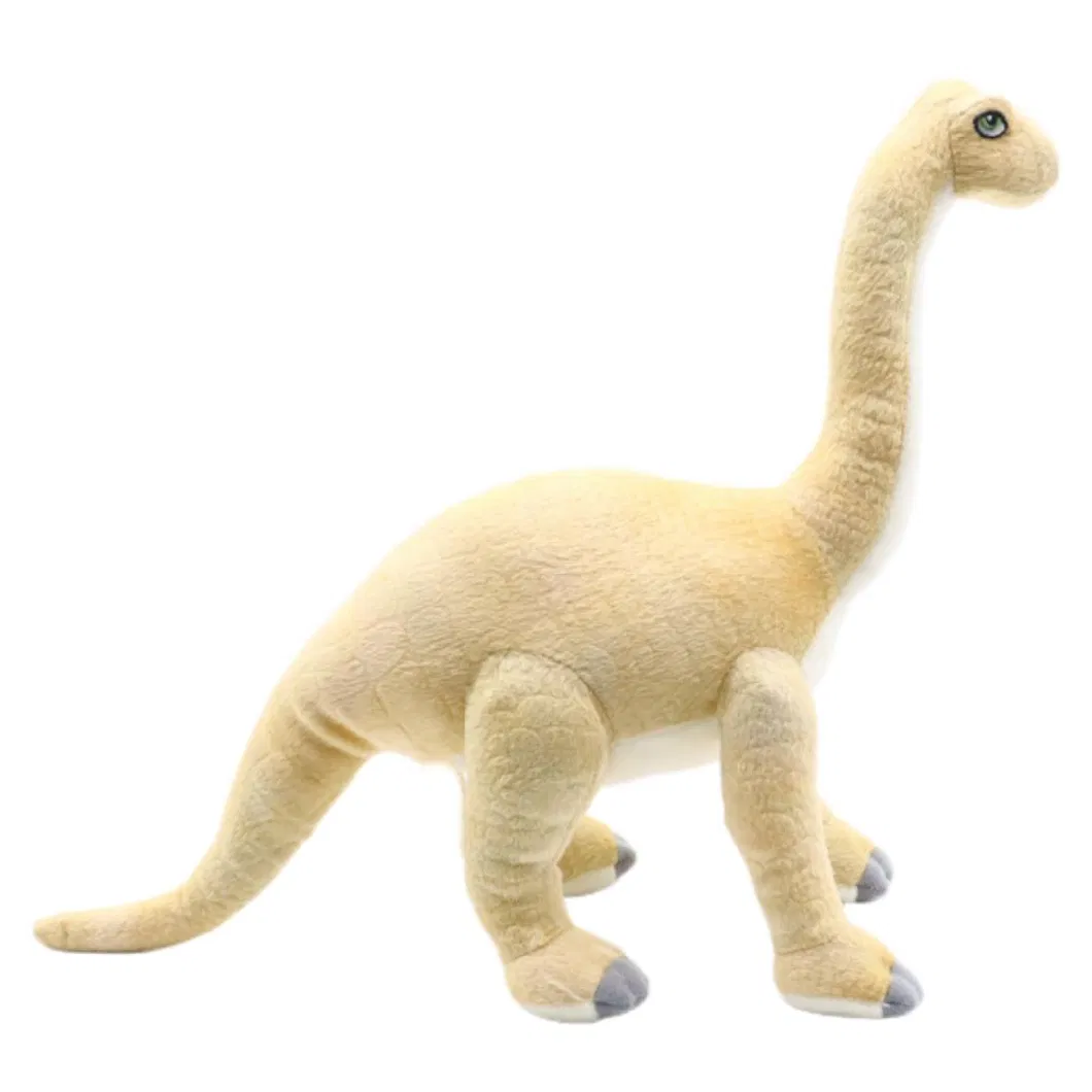 Kids Plush Dragon Toy Brachiosaurus 60cm Beige Children Gift Dino with Long Neck Soft Brachiosaurus Dinosaur Animal Stuffed Baby Toys