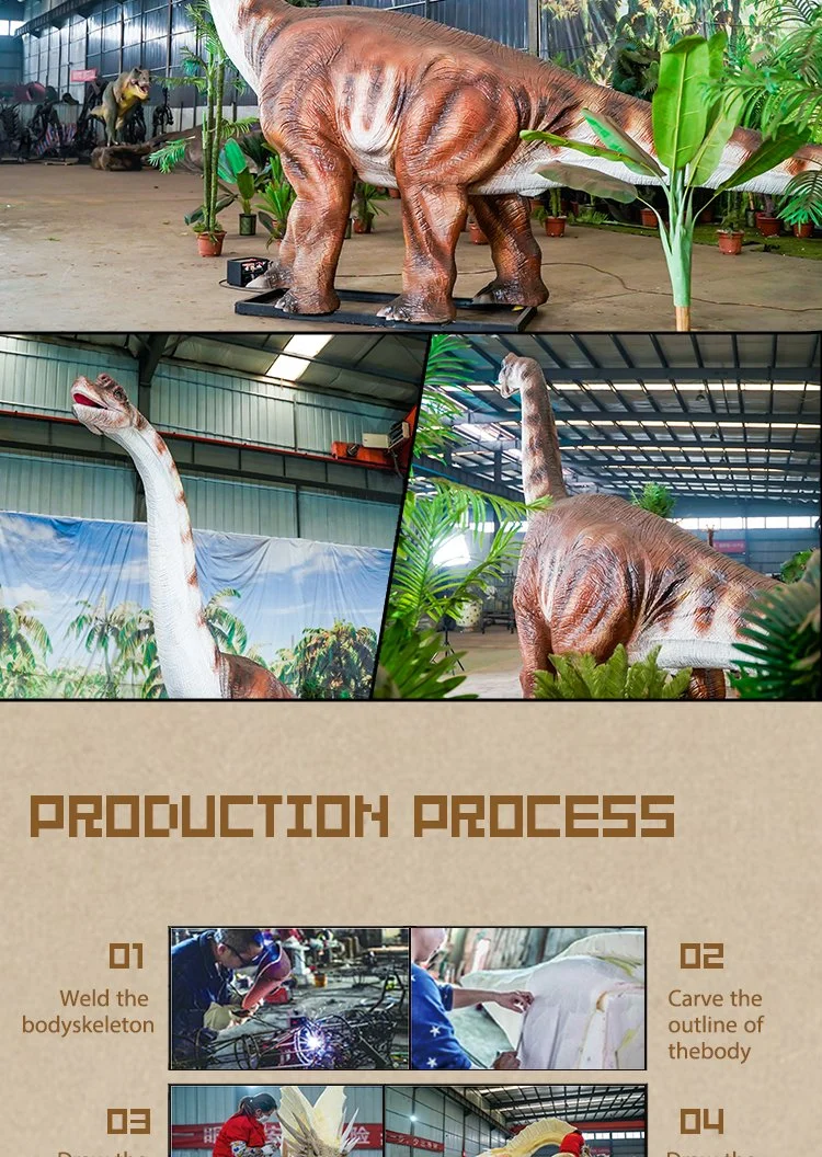 Brachiosaurus Outdoor Playground High Quality Mechanical Animatronics Dinosaur Full Size Dinosaur Park Animatronics Dinosaur