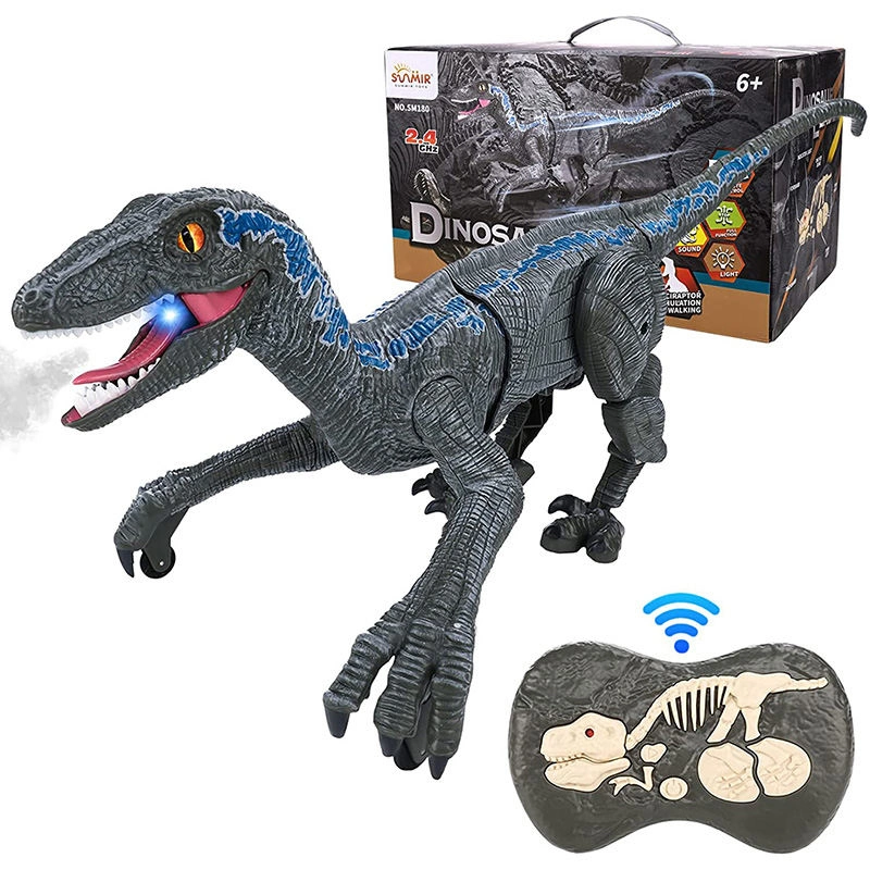 New Item Cool RC Radio Remote Control Car Remote Control Dinosaur with Spray Belt Lamp Sound Band for Kids