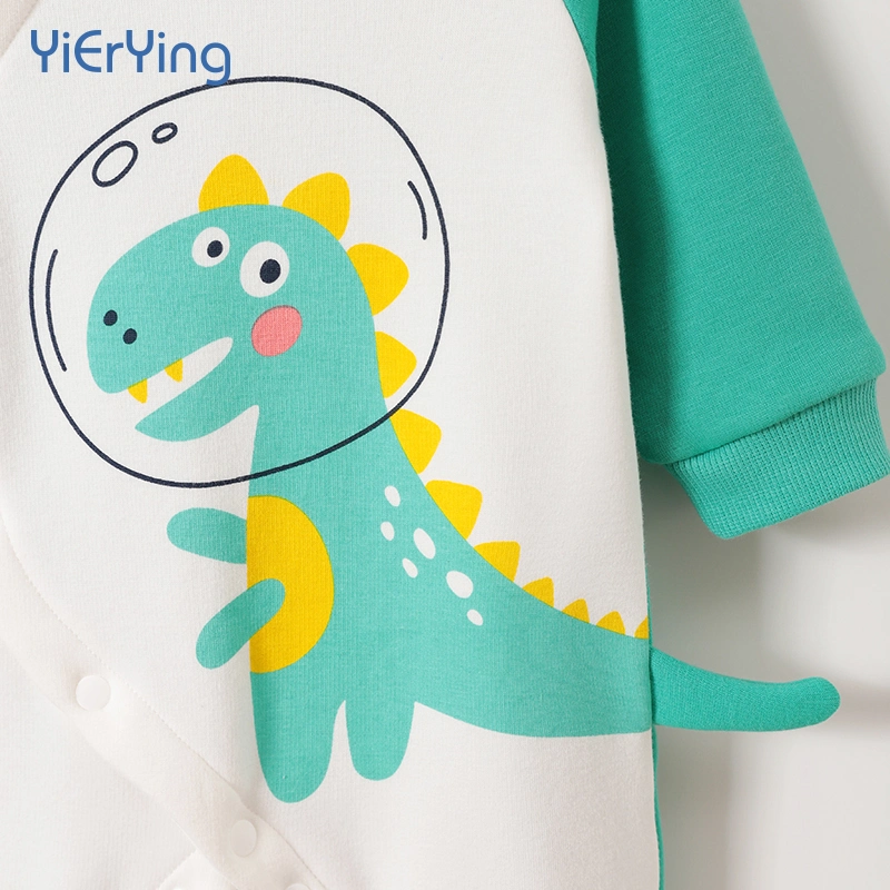 Cute Dinosaur Pattern Baby Clothing Soft Children Romper Clothes with Hats