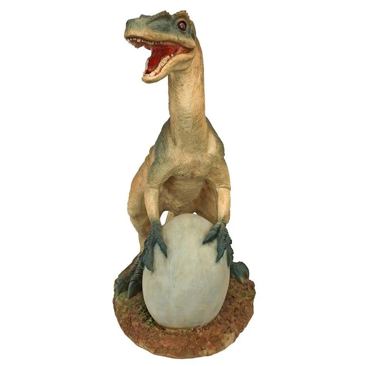 Hot Sales Craft Modern Statue Polyresin Animal Statue House Decoration The Raptor Dinosaur with Egg Statue