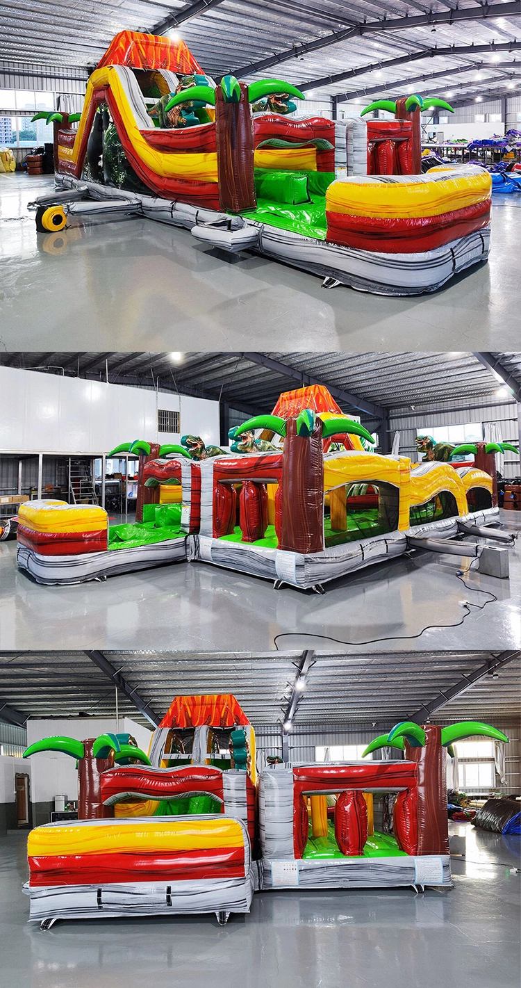 Wholesale Outdoor Fun Dinosaur Park Inflatable Obstacle Games Inflatable Bounce Park