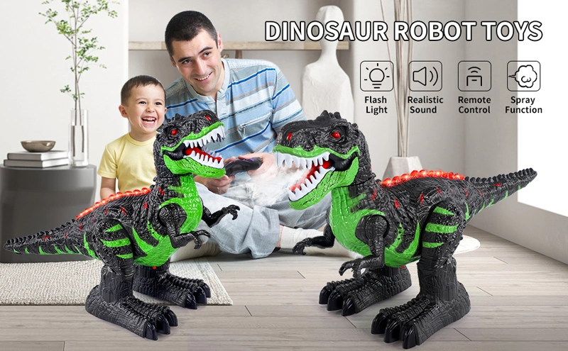 2.4G 8 Channel Remote Control Simulation Dinosaurs T-Rex Toys Electric Walking Robot Dinosaur with LED Lights &amp; Sounds for Boys Gifts