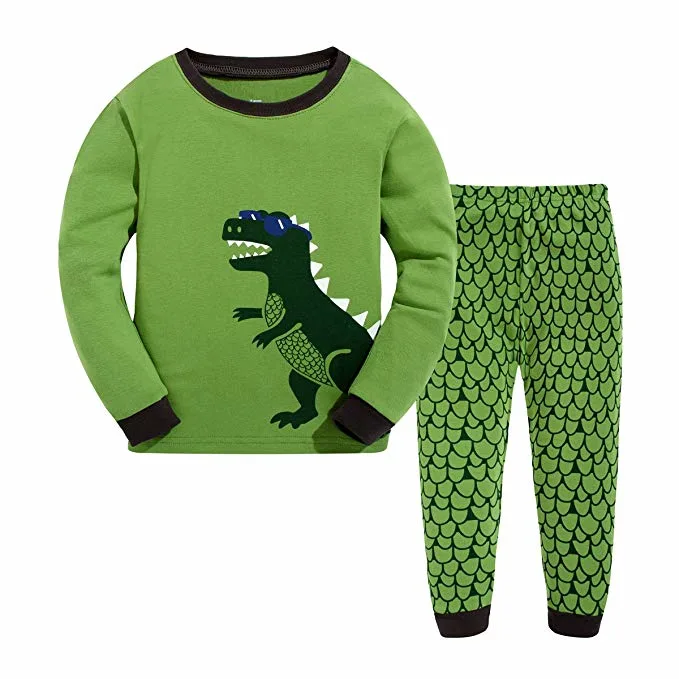 Little Boy&prime;s Cute Dinosaur Pajamas Suits for 2-7t
