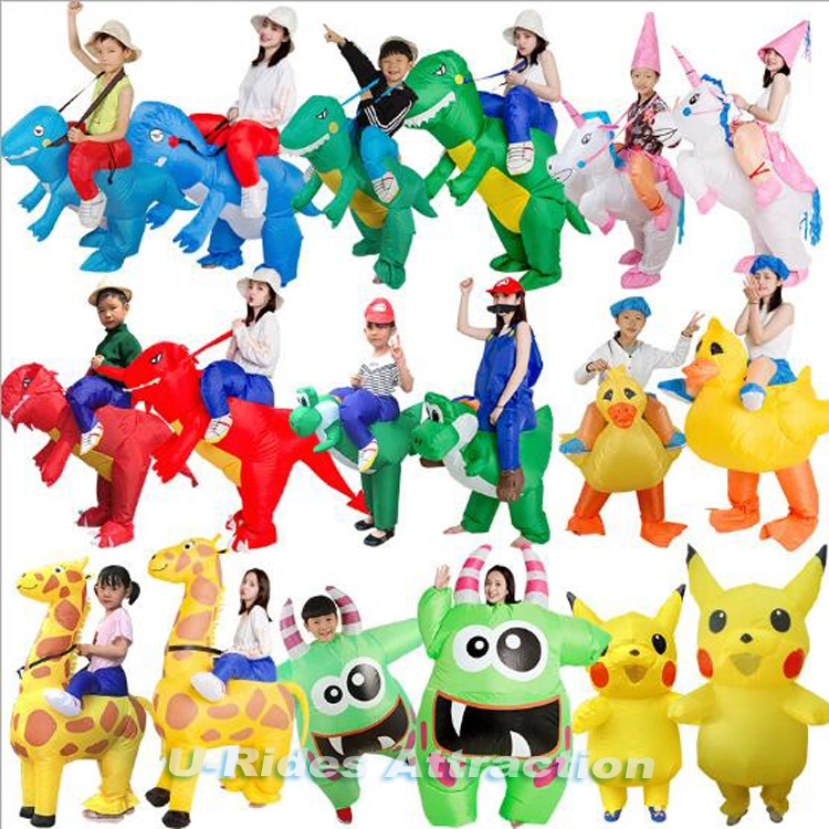 Halloween Costume Children Stereo Inflatable Dinosaurs Suit Child Riding Pants Holiday Party Performance Prop Clothes