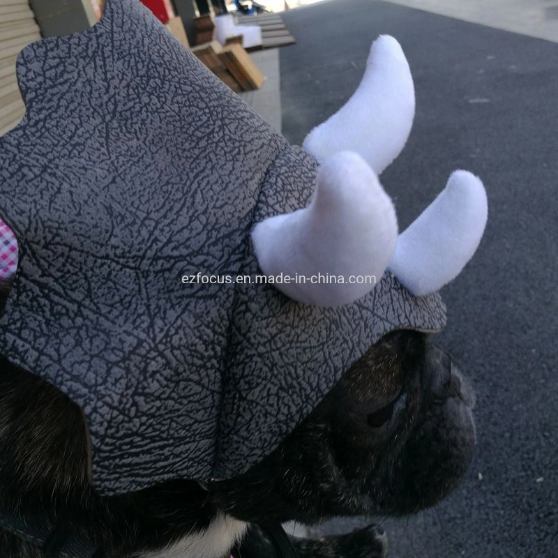 Pet Dog Hat Triceratops Dinosaur Headwear Party Costume Adjustable Headgear for Outdoor Halloween Costume Party Wbb12622