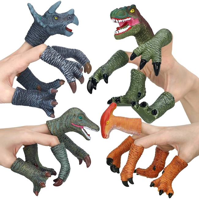 Dinosaur Hand and Foot Evade Glue Soft Finger Dinosaurs Funny Finger Puppets for Toddlers Educational Toys Party Favor