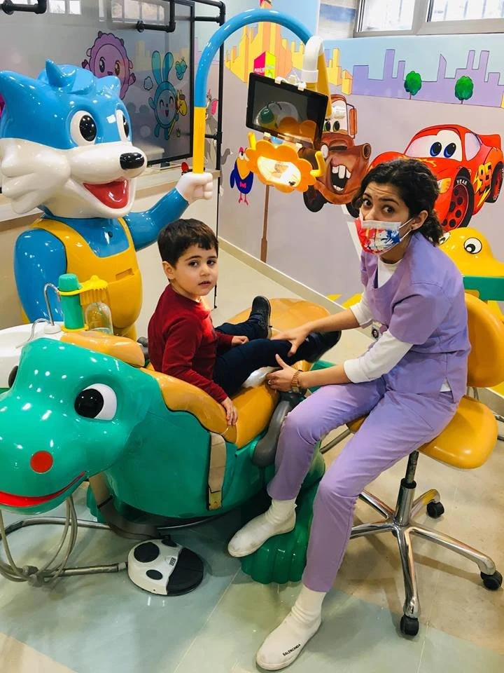 Hochey Medical Ready to Ship Cheap Children Dental Unit Hot Sale Cute Cartoon Dinosaur Kids Dental Chair