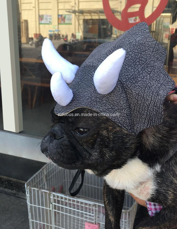 Pet Dog Hat Triceratops Dinosaur Headwear Party Costume Adjustable Headgear for Outdoor Halloween Costume Party Wbb12622