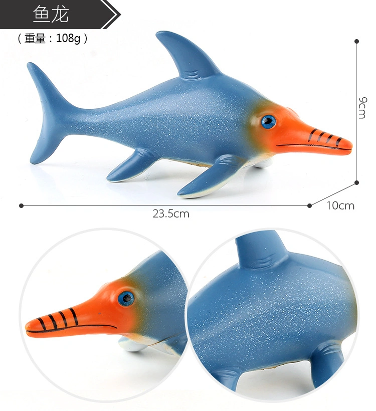 Jurassic Simulation Dinosaur World Toy Model Ichthyosaur Padded Soft Rubber Submarine Dinosaur Handmade Model Ornaments