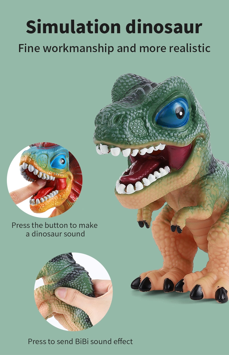 PVC Kids Education Stretchy Toy Dinosaurs Set Soft Toys Rubber Dinosaur with Sound