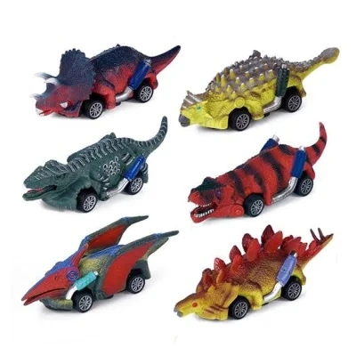 OEM/ODM Swing Stunt Car Big Wheel Double Inertia Dinosaur Car Toys Tyrannosaurus Triceratops Toy Car Pull Back Funny Pull Back Dinosaur Car