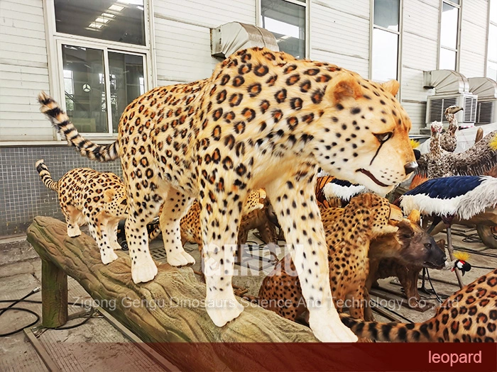 Outdoor Playground Lifesize Leopard Model Simulation Wild Animal
