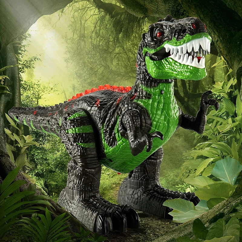 2.4G 8 Channel Remote Control Simulation Dinosaurs T-Rex Toys Electric Walking Robot Dinosaur with LED Lights &amp; Sounds for Boys Gifts