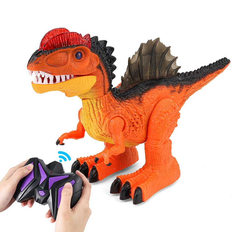 2.4GHz 8wd Remote Dinosaur Realistic Walking Electric Robot Tyrannosaurus RC Dino with Lights Sounds Simulated Flame Spray Fire Breathing