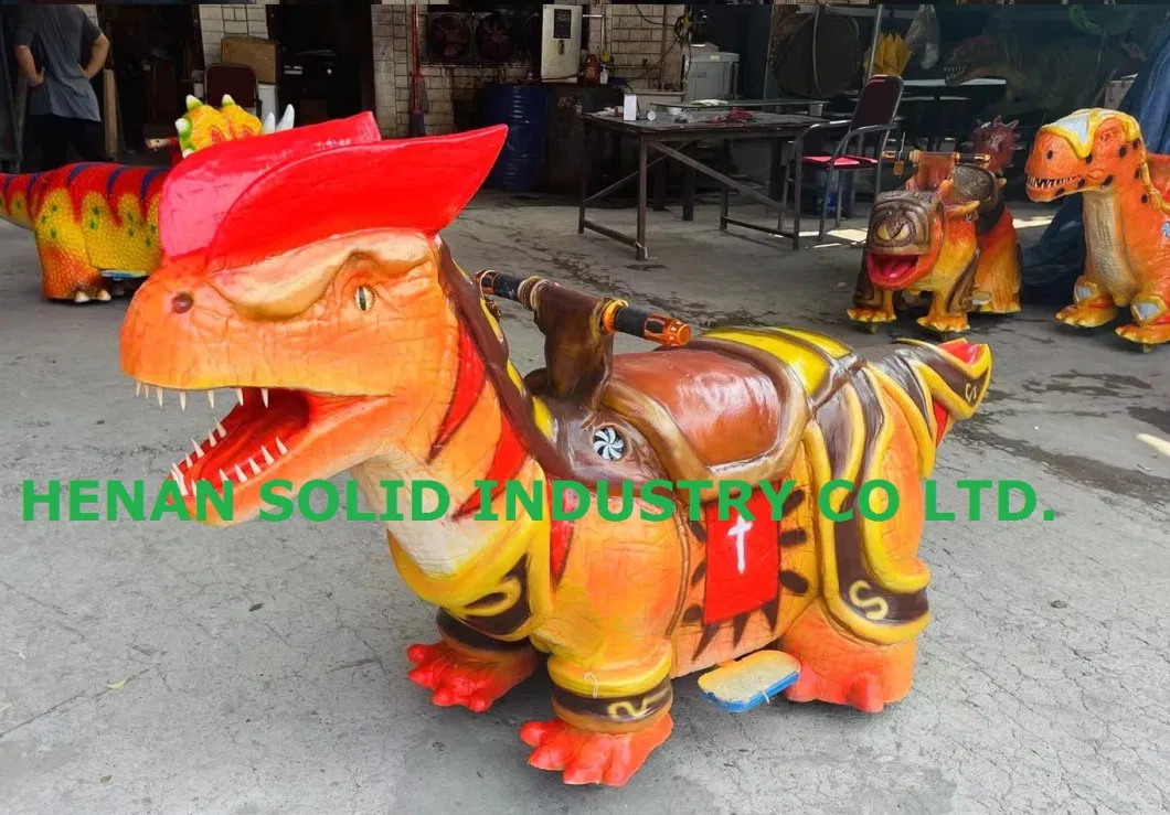 Outdoor Playground Coin Operated Electric Walking Rideable Dinosaur