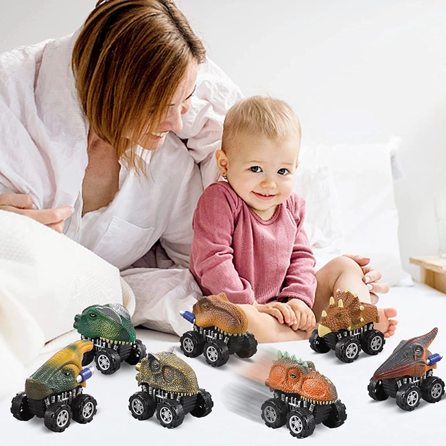 Dinosaur Pull Back Car Toys 8 Styles Mixed Dino World Including Triceratops Tyrannosaurus Funny Dino Car Kids Dinosaur Toys