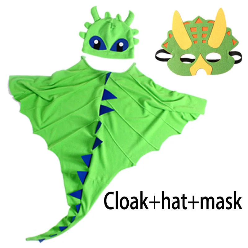 Halloween Children Dinosaur Costumes, 3-8 Ages Child Cosplay Cloak, Halloween Cosplay Costume for Boys and Girls