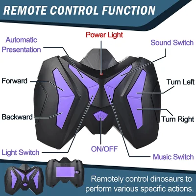 2.4G 8 Canales Juguetes de Velociraptor Jurásico Imita Caminar y Sonidos Juguetes de Dinosaurios Dinosaurio de Control Remoto
