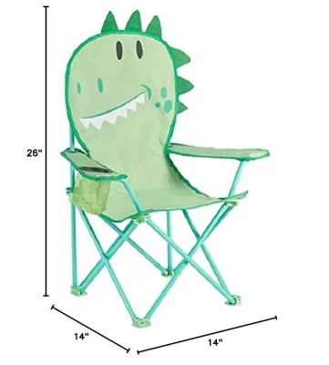  Plegable Camping Heritage niños Dinosaurios niños Figural Campamento Beach Sillas