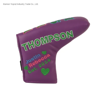Los bordados de dinosaurios fuerte imán PU cubierta de Golf Golf Putter Headcover Blade