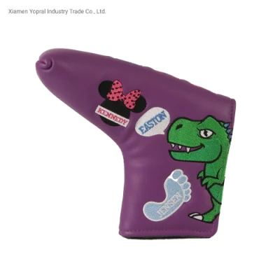  Los bordados de dinosaurios fuerte imán PU cubierta de Golf Golf Putter Headcover Blade