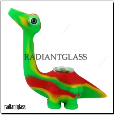 Forma de dinosaurio silicona agua tubería aceite Rig Smokeshop fumar tubería Accesorios para fumar