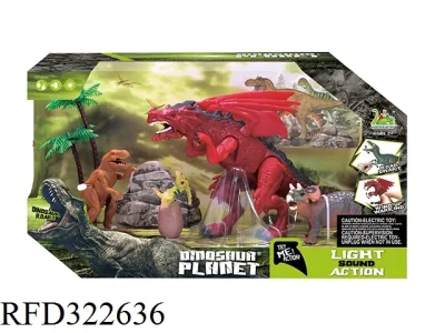 Dinosaur de plástico a pie con batería