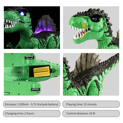 A 2,4 Ghz, 8RM RC electrónica dinosaurio Tyrannosaurus con batería recargable del robot de control remoto los dinosaurios al caminar y rugientes