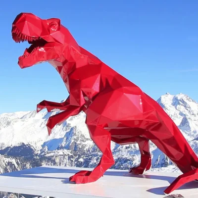  Hermoso diseño Color personalizado exterior Gigante Fibreglass Estatua de Dinosaurio realista A la venta