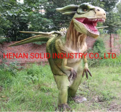 Traje de caucho de silicio para adultos traje de dinosaurio robótico